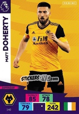 Sticker Matt Doherty - English Premier League 2020-2021. Adrenalyn XL n. 140 - Panini