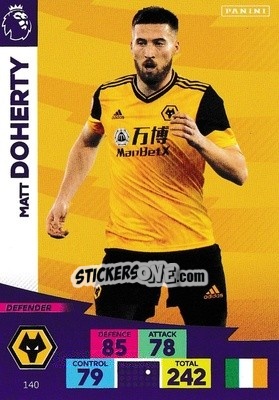 Figurina Matt Doherty - English Premier League 2020-2021. Adrenalyn XL - Panini