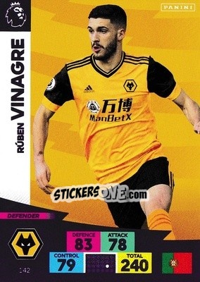 Sticker Rubén Vinagre - English Premier League 2020-2021. Adrenalyn XL n. 142 - Panini