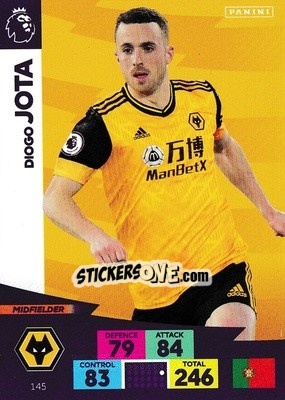 Sticker Diogo Jota - English Premier League 2020-2021. Adrenalyn XL n. 145 - Panini