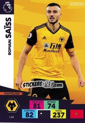 Figurina Romain Saiss - English Premier League 2020-2021. Adrenalyn XL - Panini