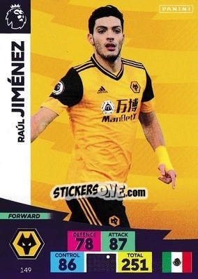 Sticker Raúl Jiménez - English Premier League 2020-2021. Adrenalyn XL n. 149 - Panini