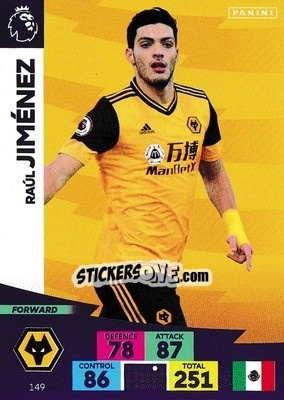 Cromo Raúl Jiménez - English Premier League 2020-2021. Adrenalyn XL - Panini