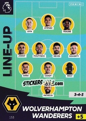Sticker Line-Up - English Premier League 2020-2021. Adrenalyn XL n. 153 - Panini