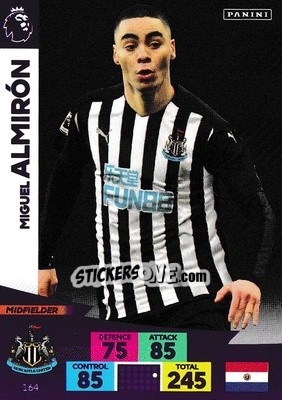 Sticker Miguel Almiron - English Premier League 2020-2021. Adrenalyn XL n. 164 - Panini