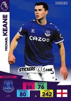 Figurina Michael Keane - English Premier League 2020-2021. Adrenalyn XL - Panini