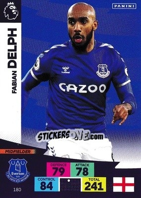 Sticker Fabian Delph - English Premier League 2020-2021. Adrenalyn XL n. 180 - Panini