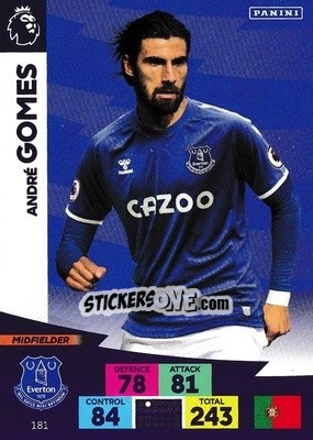 Sticker André Gomes - English Premier League 2020-2021. Adrenalyn XL n. 181 - Panini