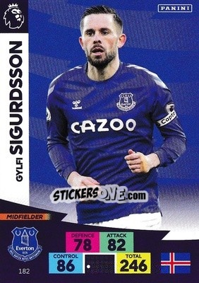 Sticker Gylfi Sigurdsson - English Premier League 2020-2021. Adrenalyn XL n. 182 - Panini