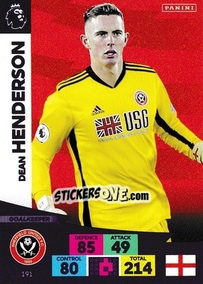 Sticker Dean Henderson - English Premier League 2020-2021. Adrenalyn XL n. 191 - Panini
