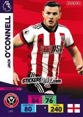Cromo Jack O'Connell - English Premier League 2020-2021. Adrenalyn XL - Panini