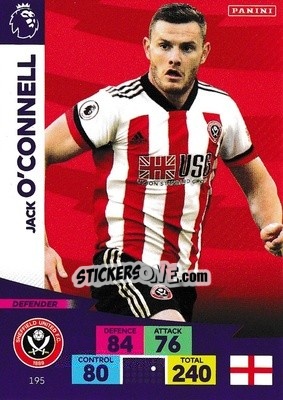 Sticker Jack O'Connell - English Premier League 2020-2021. Adrenalyn XL n. 195 - Panini