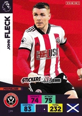 Sticker John Fleck - English Premier League 2020-2021. Adrenalyn XL - Panini