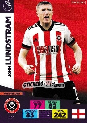 Sticker John Lundstram - English Premier League 2020-2021. Adrenalyn XL n. 200 - Panini