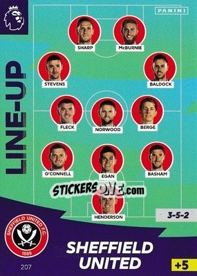 Sticker Line-Up - English Premier League 2020-2021. Adrenalyn XL n. 207 - Panini