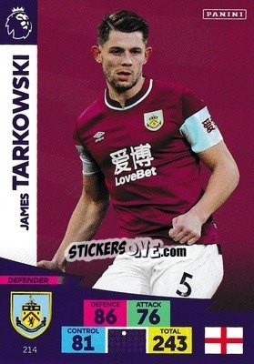 Sticker James Tarkowski - English Premier League 2020-2021. Adrenalyn XL n. 214 - Panini