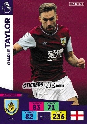 Sticker Charlie Taylor - English Premier League 2020-2021. Adrenalyn XL n. 215 - Panini