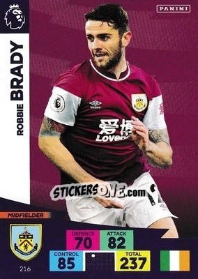 Sticker Robbie Brady - English Premier League 2020-2021. Adrenalyn XL - Panini