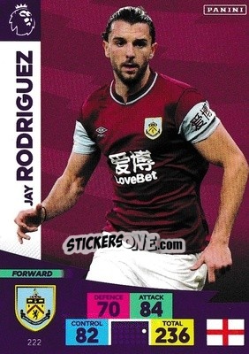 Sticker Jay Rodriguez - English Premier League 2020-2021. Adrenalyn XL n. 222 - Panini