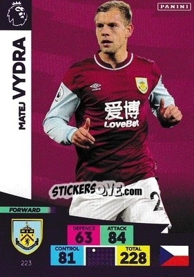Sticker Matej Vydra - English Premier League 2020-2021. Adrenalyn XL n. 223 - Panini