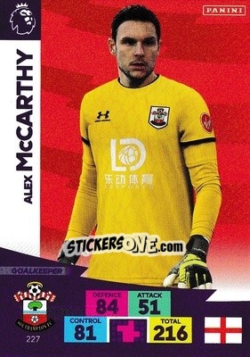 Sticker Alex McCarthy - English Premier League 2020-2021. Adrenalyn XL n. 227 - Panini