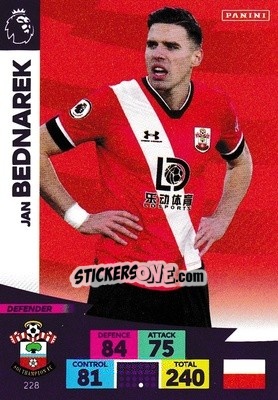 Sticker Jan Bednarek - English Premier League 2020-2021. Adrenalyn XL n. 228 - Panini