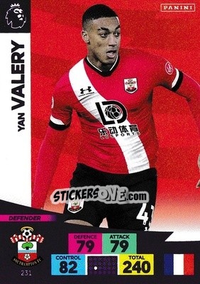 Figurina Yan Valery - English Premier League 2020-2021. Adrenalyn XL - Panini