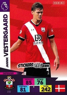 Sticker Jannik Vestergaard - English Premier League 2020-2021. Adrenalyn XL n. 232 - Panini