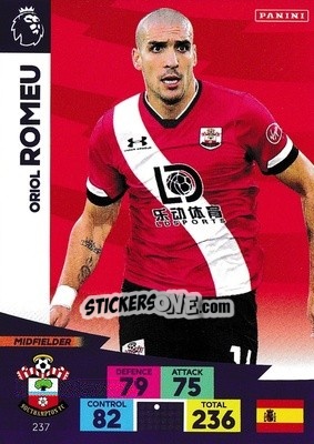 Cromo Oriol Romeu - English Premier League 2020-2021. Adrenalyn XL - Panini