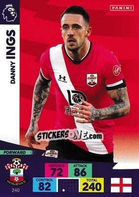 Sticker Danny Ings - English Premier League 2020-2021. Adrenalyn XL n. 240 - Panini