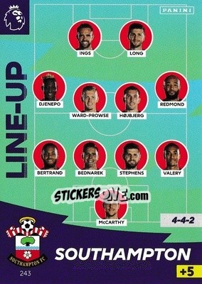 Sticker Line-Up - English Premier League 2020-2021. Adrenalyn XL n. 243 - Panini