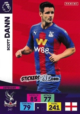 Sticker Scott Dann - English Premier League 2020-2021. Adrenalyn XL n. 247 - Panini
