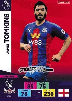 Figurina James Tomkins - English Premier League 2020-2021. Adrenalyn XL n. 250 - Panini