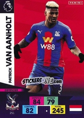 Sticker Patrick van Aanholt - English Premier League 2020-2021. Adrenalyn XL - Panini