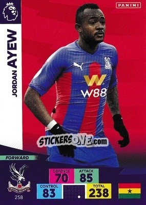 Sticker Jordan Ayew - English Premier League 2020-2021. Adrenalyn XL n. 258 - Panini