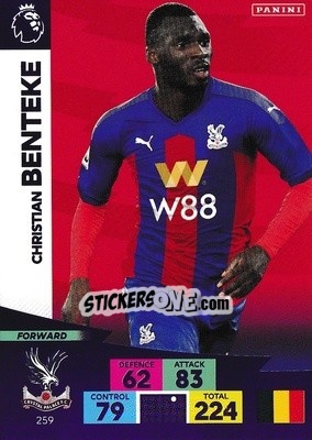 Figurina Christian Benteke - English Premier League 2020-2021. Adrenalyn XL - Panini