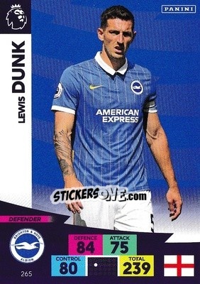 Sticker Lewis Dunk - English Premier League 2020-2021. Adrenalyn XL n. 265 - Panini