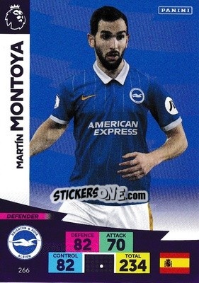 Sticker Martin Montoya - English Premier League 2020-2021. Adrenalyn XL n. 266 - Panini