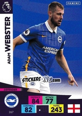 Sticker Adam Webster - English Premier League 2020-2021. Adrenalyn XL n. 267 - Panini