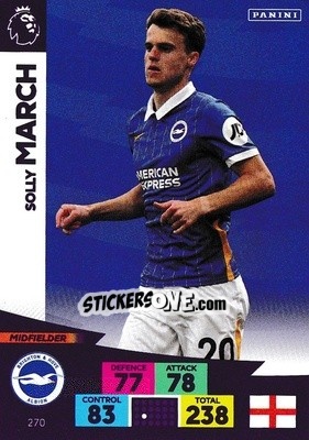 Figurina Solomon March - English Premier League 2020-2021. Adrenalyn XL - Panini