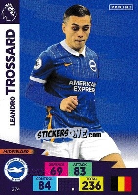 Sticker Leandro Trossard - English Premier League 2020-2021. Adrenalyn XL n. 274 - Panini