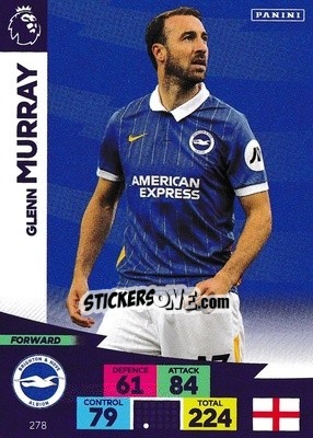 Sticker Glenn Murray - English Premier League 2020-2021. Adrenalyn XL n. 278 - Panini