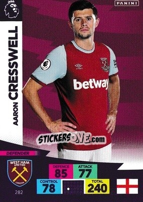 Sticker Aaron Cresswell - English Premier League 2020-2021. Adrenalyn XL n. 282 - Panini