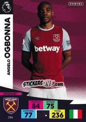 Sticker Angelo Ogbonna - English Premier League 2020-2021. Adrenalyn XL n. 286 - Panini