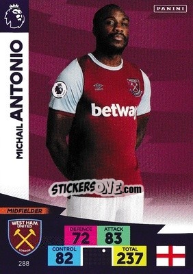 Sticker Michail Antonio - English Premier League 2020-2021. Adrenalyn XL - Panini