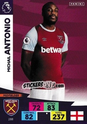 Sticker Michail Antonio - English Premier League 2020-2021. Adrenalyn XL n. 288 - Panini