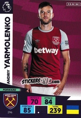 Sticker Andriy Yarmolenko - English Premier League 2020-2021. Adrenalyn XL n. 296 - Panini