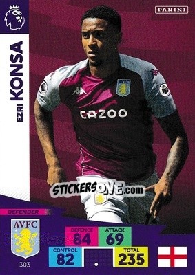 Sticker Ezri Konsa - English Premier League 2020-2021. Adrenalyn XL n. 303 - Panini
