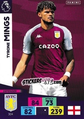 Sticker Tyrone Mings - English Premier League 2020-2021. Adrenalyn XL n. 304 - Panini