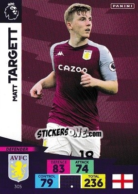 Cromo Matt Targett - English Premier League 2020-2021. Adrenalyn XL n. 305 - Panini